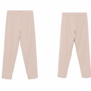 NEW D.Exterior Blush Twill Wool Blend Elastic Waist Tapered Trousers Pants L